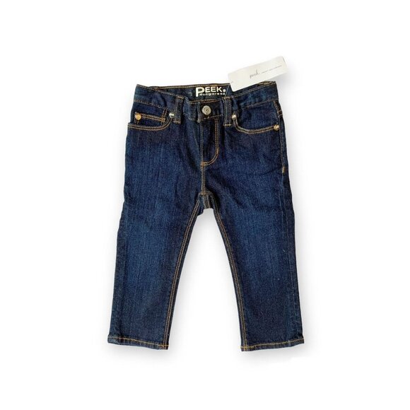{NWT} Peek Baby Maya Dungaree Dark Wash Jeans - Picture 1 of 7